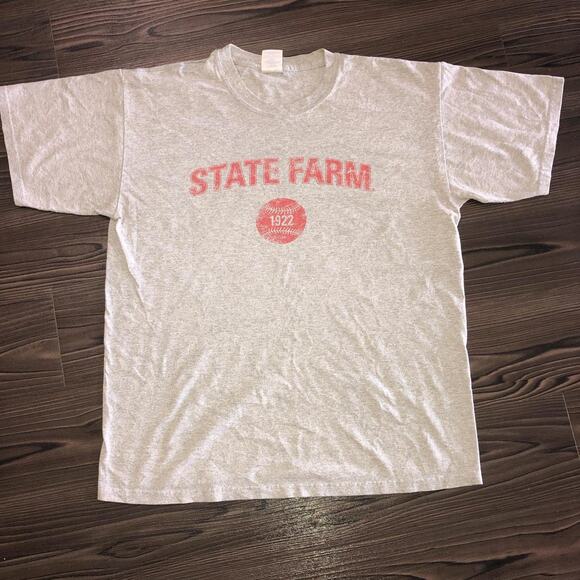 Gildan Other - Men’s Grey State Farm Baseball Graphic Number Tee